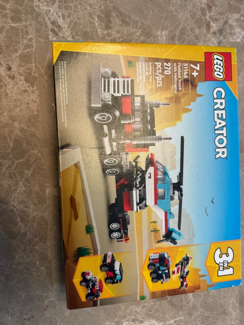 LEGO Creator 3 in 1 Flatbed Truck with Helicopter Toy, Transforms from Flatbed - Picture 3 of 6